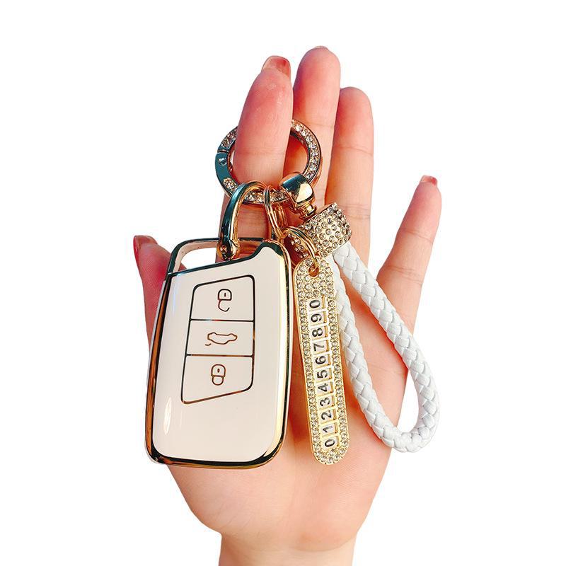 Чехол для ключа 2021 года для Volkswagen Magotan B8, Passat CC, Sagitar, Polo, Lavida, Bora, Tiguan.