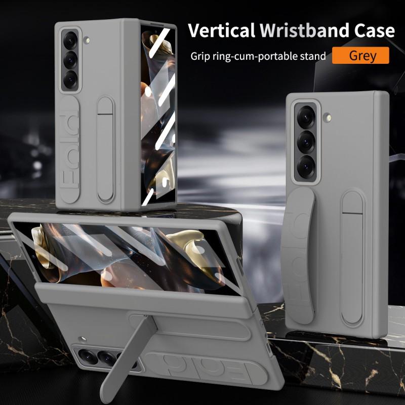 Magnetic Flip Case Galaxy Z Fold 8 Ultra With Pen Slot Wrist Strap Shockproof Stand PC Leather Hybrid Cover