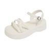 Women's Sandals Platform Sole One-line Buckle Narrow Band Shoes Women Leisure Daily Round Toe Roman Concise Sandalias De Mujer