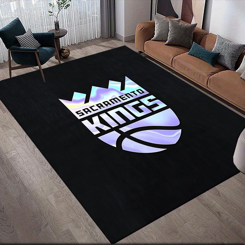 Sacramento Kings Flannel Pattern Square Carpet,Area Rug,Carpet Rug for Living Room Bedroom Sofa Playroom Decor,Non-slip Floor Mat