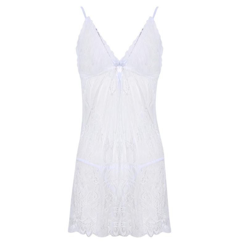 Сексуальное женское белье с v-образным вырезом, женская ночная рубашка, кружевное мини-платье, ночная рубашка, женская однотонная прозрачная бретелька