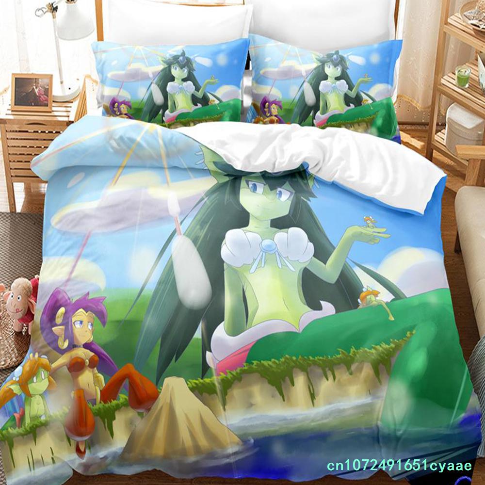 Shantae Half-Genie Hero Bedding Set Single Twin Full Queen King Size Bed Set Adult Kid Bedroom Duvetcover Sets Anime Game