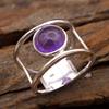 Кольцо с аметистом, ювелирные изделия из стерлингового серебра 925 пробы, серебряное кольцо с подвеской, серебряные украшения
