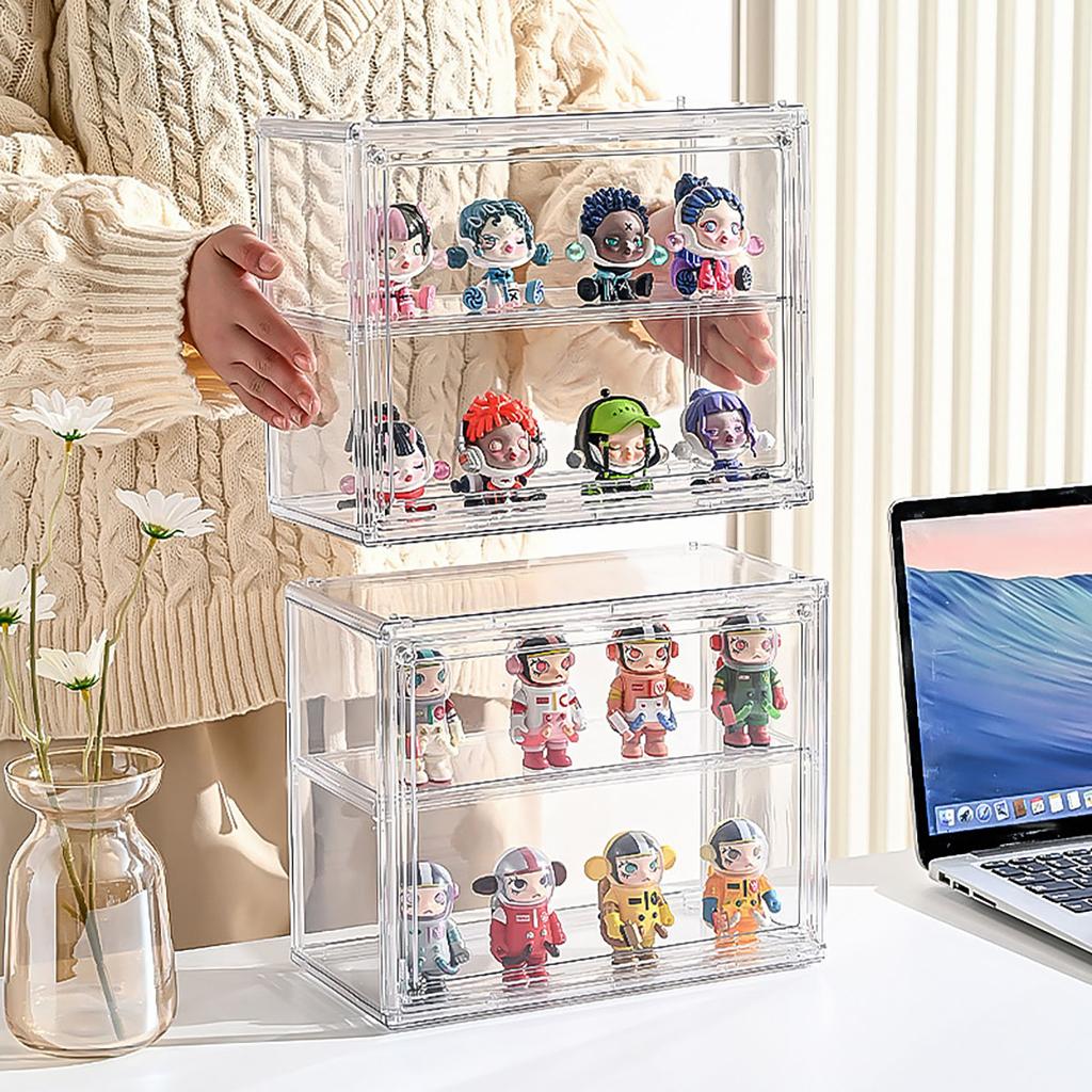 1pc Three Layer Acrylic Display Rack Transparent Ladder Handmade Anime Car Model Blind Box Storage Box Jewelry Sorting Box