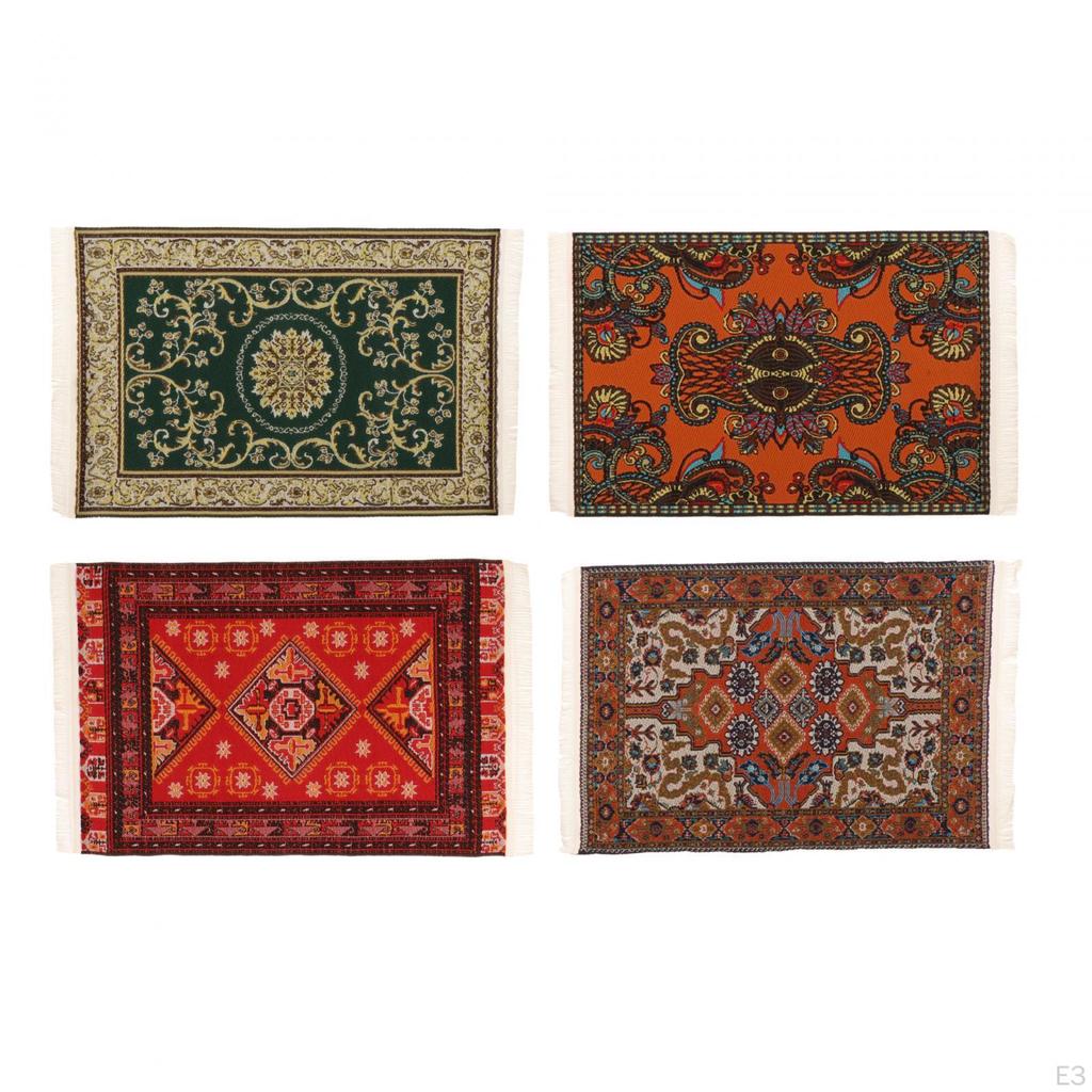 1/12 Ковер для кукольного домика Коврик для двери кукольного домика, Гостиная, Игрушка для ролевых игр, Домашний мини-тканый коврик