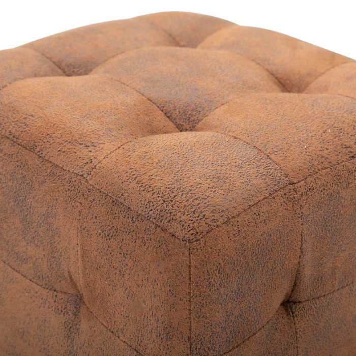 Tables de chevet - Maison Exclusive - 2 pcs - Similicuir daim - 30x30x30 cm - Marron
