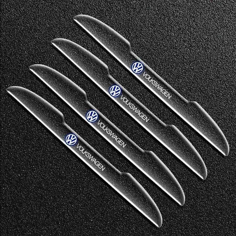 VW Car Door Handle Bowl Scratch Transparent Stickers Anti-collision Strip For Volkswagen VW Golf 4 7 MK3 4 7 Touran Polo Passat