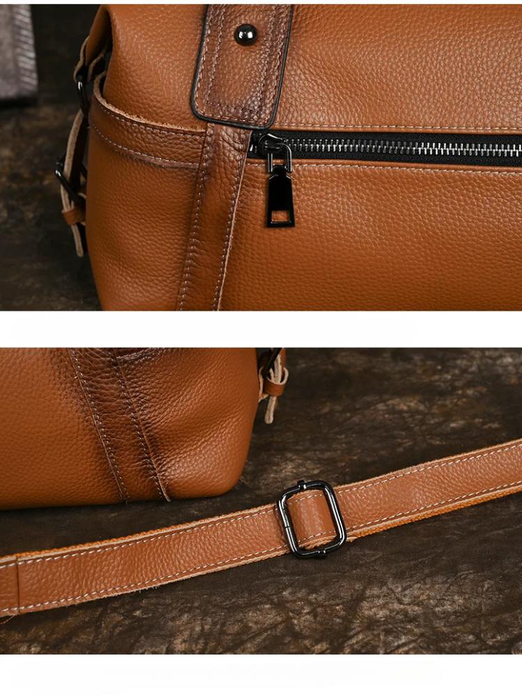 Johnature Универсальная женская сумка ручной работы из натуральной кожи в стиле ретро, большая вместимость, однотонные сумки через плечо