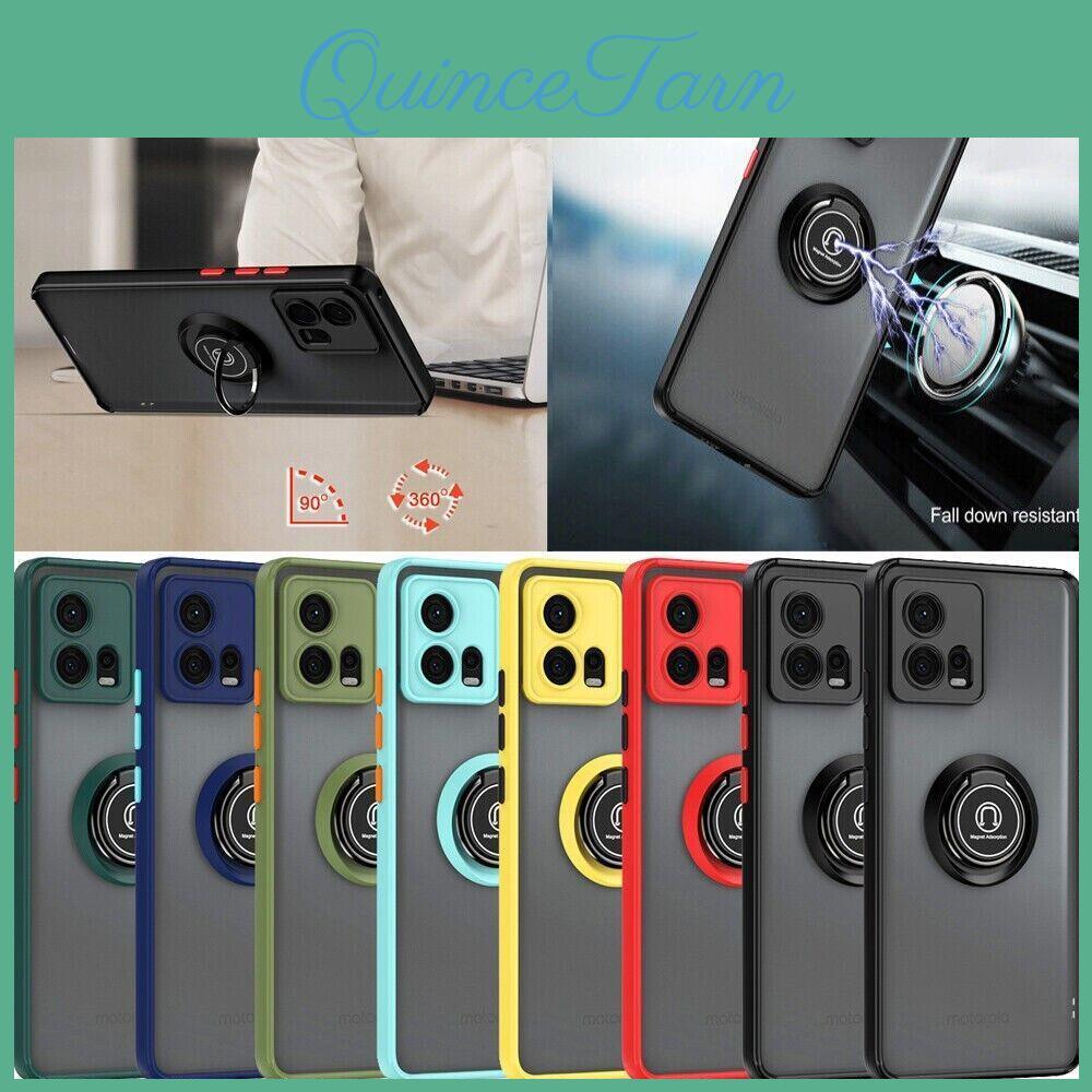 Motorola Case Matte For Armor Moto Edge 40 Neo Edge 30 Fusion Ultra Cover Ring Magnetic Holder Stand Coque Funda