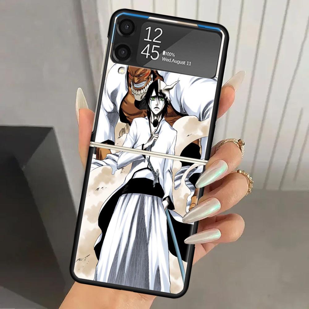 Чехол для телефона Bleach Айзен Сосуке из твердого поликарбоната для Samsung Galaxy Z Flip 7 6 5 4 3 Черный ZFlip7 ZFlip6 Flip5 Flip4 Flip3 5G Печатная крышка