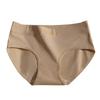 Women Pure Cotton Mid Waist Solid Antibacterial Seamless Ladies Panties