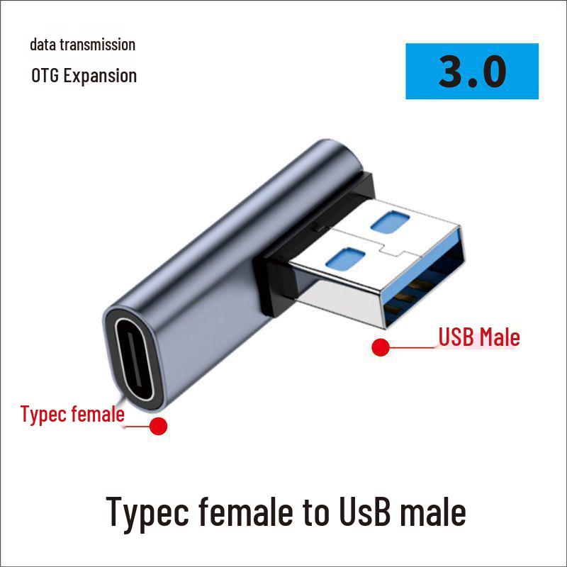 USB-адаптер типа C: Папа-Мама-Папа-Мама, Г-образный Thunderbolt 3 под углом 90° для компьютеров