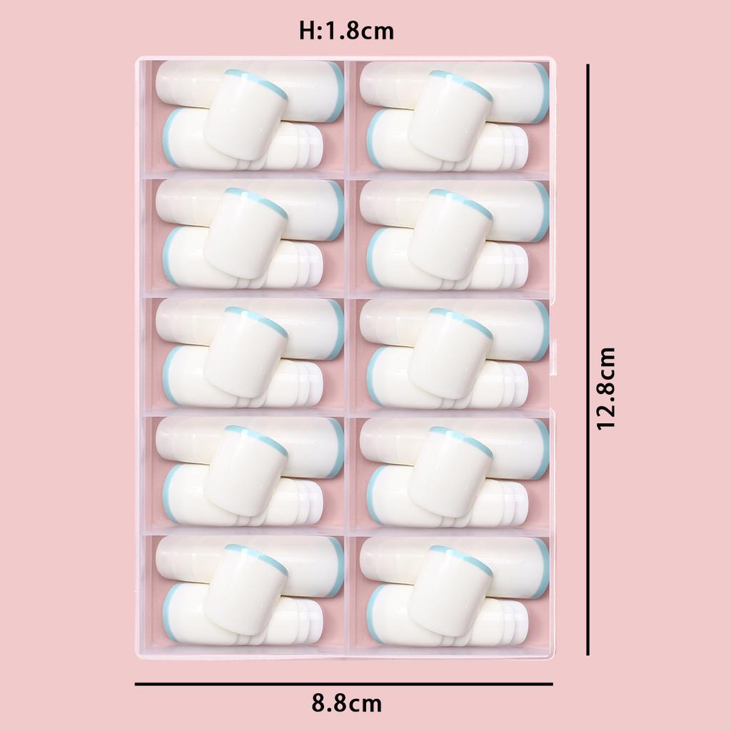 120 шт. в коробке, съемные ногтевые пластины ручной работы, чисто белые, французские, синие, с окантовкой, съемные ногтевые пластины