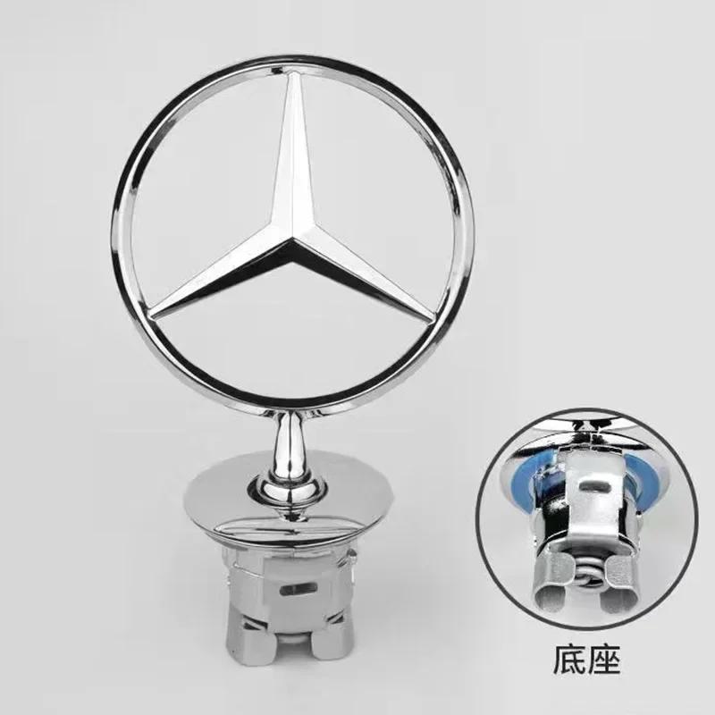 For Benz S-ss W6 Star Bonnet Badge Car Hood Front Chrome Logo Hood Marking For Mercedes Benz C E S Class W204 W205 W212 W213 W211 W220 W222 W223