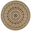Carpet - vidaXL - Handmade Jute - Dark Brown Print - 120 Cm - Round - Modern