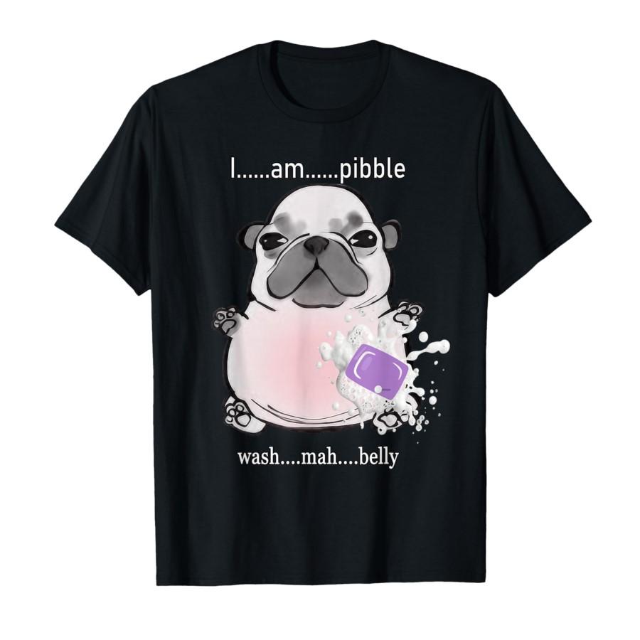 I Am Pibble Wash My Belly Pibble Meme Funny Dog Brainrot T-shirt for Men‘s T Shirts Short Sleev