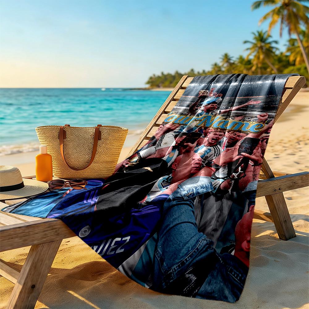 Messi Customize Your Name Beach Towel Super Soft Microfiber Quickdry Fabric Suitable for Swimming Gym Camping Yoga Vacation