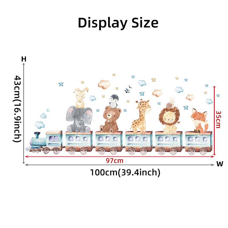 Акварельные мультяшные милые африканские животные настенные наклейки слон жираф медведь лиса детская комната наклейки декоративные
