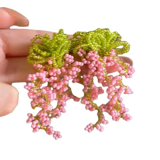 Серьги-капли с бисером в виде цветка, серьги-кисточки, серьги-цветы на нити из бисера для женщин, девушек-подростков, для вечеринки, отпуска