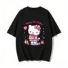 Новая футболка с мультяшным принтом Hello Kitty "С Днем Рождения", семейные matching-наряды, повседневная футболка с коротким рукавом для женщин, унисекс, детская