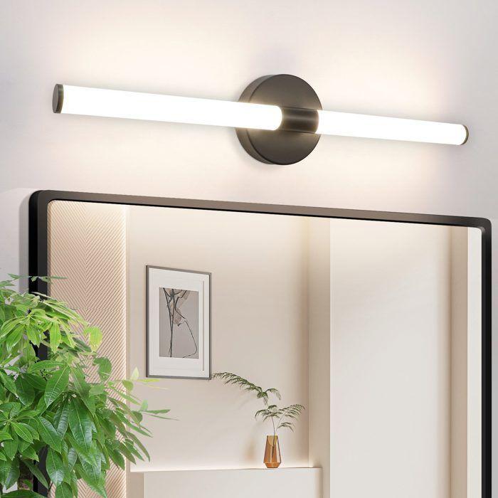 Applique murale LED - NETTLIFE - 60 cm - 8 W - 4 000 K (blanc neutre) - Noir - LED intégrée - Moderne