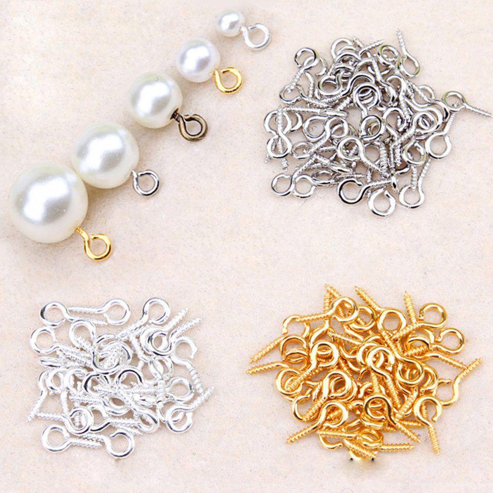 100pcs/pack Keychain Jewelry Handmade Screw Nail Threaded Peg DIY Sheep Eyes Nail