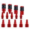 1/4 in Thread Air Hose Adapter Set with Metal Sleeve Lock Ends for Workshop Service, Garage Line Changes and Air Hose Use