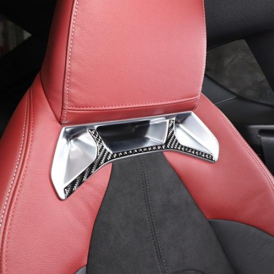 Real Carbon Fiber Rear Seat Back Frame Trim For Toyota Supra A90 -2024