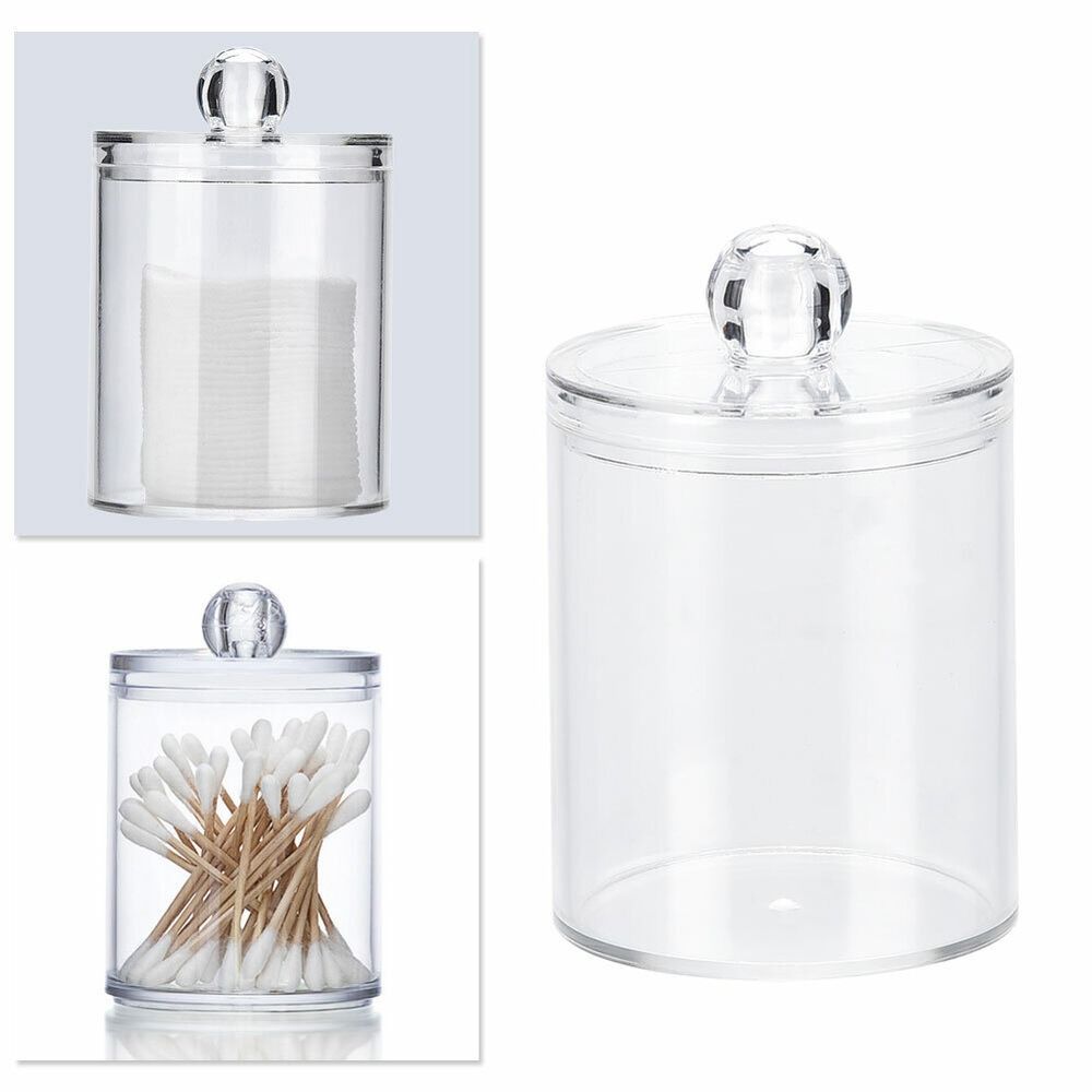 Transparent Ear Bud Holder Plastic Cotton Swab Box Storage Box Storage Jar Case Jewelry Box