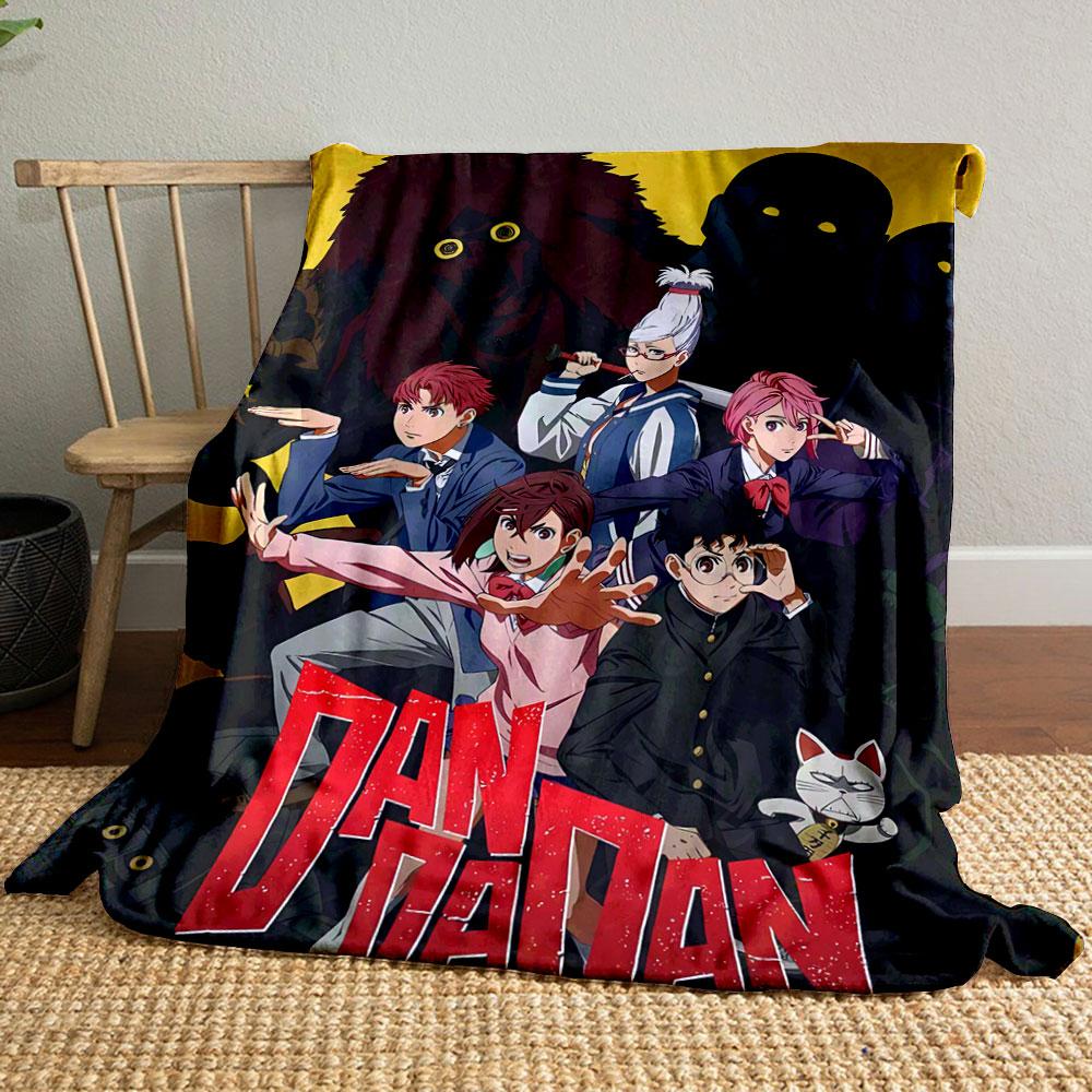 Characters striking poses with a bold title and eerie figures in the background. for all seasons blanket lunch break throw gift
