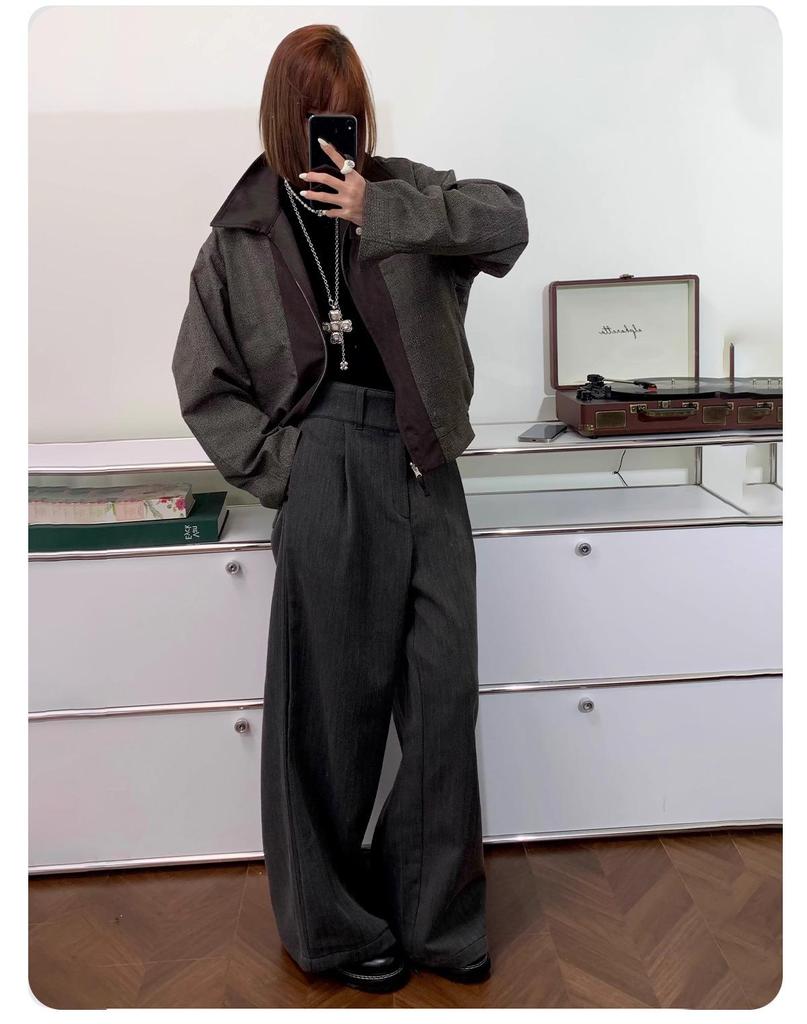 TAICHIISM Autumn Houndstooth Reversible Short Wide Fit Jacket