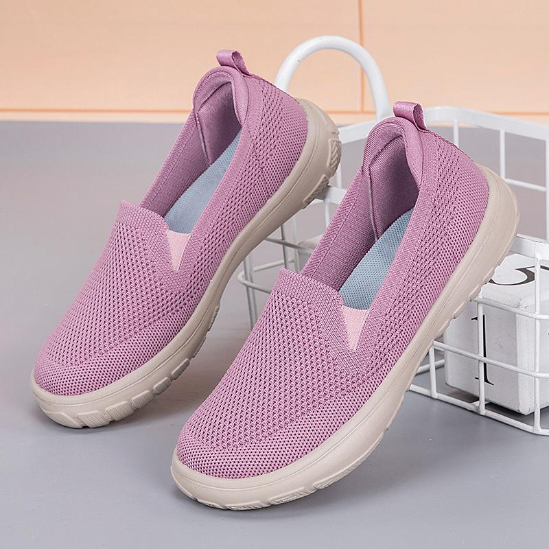 Женская летняя обувь сетчатые дышащие кроссовки легкие слипоны на плоской платформе новая повседневная женская ортопедическая противоскользящая для ходьбы плетеная