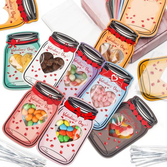 Поздравительная открытка ко Дню Святого Валентина с мешочками для конфет, сделай сам, ручная работа, романтическое сердце, каменная банка, праздничные вечерние открытки для детей