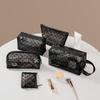 Wave Point Transparent Cosmetic Bag Large Capacity Love Heart Mesh Makeup Bag Cute   Travel