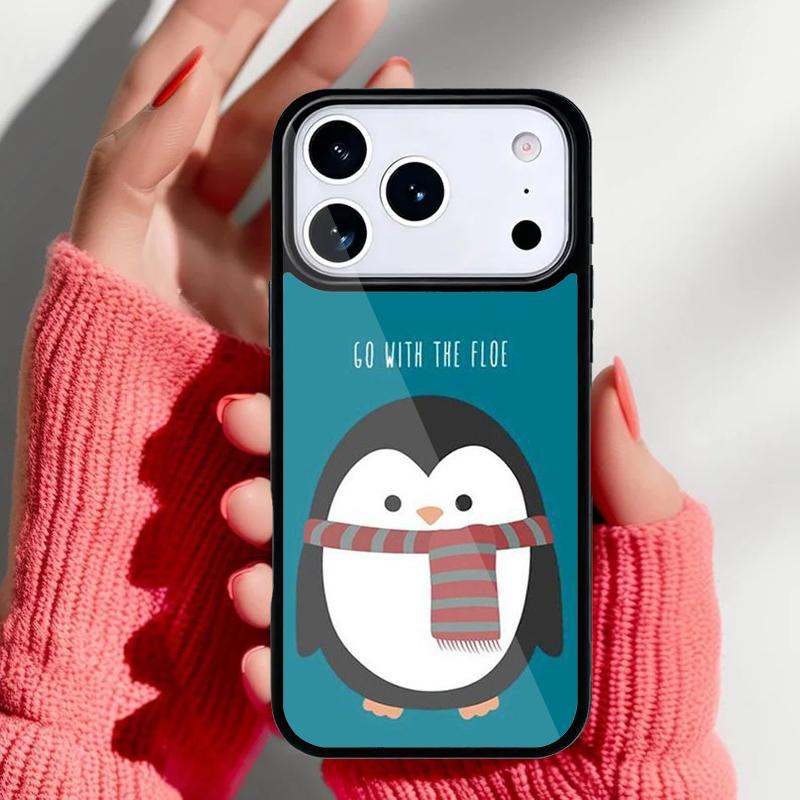 Милый Чехол-Пингвин для iPhone 17 16 15 14 13 Pro Max Задняя Крышка для 12 11 Pro Coque