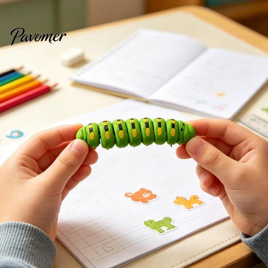 3D Printed Caterpillar Toy 1/5/10Pcs Figurine, Movable Joints Fidget Articulated Toy, Realistic Insect Figure for Stress Relief Educational