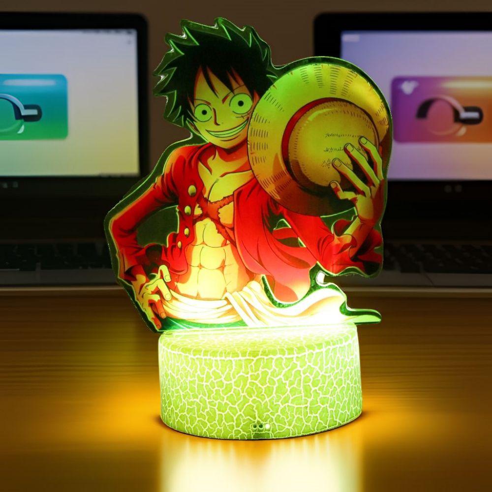 Аниме Фигурки Новая 3D Лампа 16см One Piece Луффи Зоро Умный Сенсорный Светодиодный Ночник Домашний Декор Комната Детский День Рождения Модель Игрушки Подарки