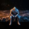 Sitting Armor Statue 3D Printed Resting Knight Figurine, Edge Dark Fantasy Collectible Gaming Room Accessory Statue, Medieval Armored Warrior