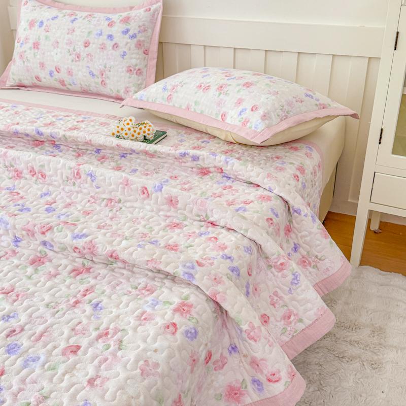 1 шт. Фиолетовый цветок Стеганые покрывала для кровати Толстое лоскутное одеяло Односпальное/Двуспальное/Кингсайз Цветочный стиль Стеганое одеяло Мягкое покрывало