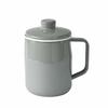 Fuji Enamel Filto 1.0L Oil Pot, Filto Series, Double-Layered Strainer, Slim, Compact, Mini, Small, for Deep Frying, Light Gray
