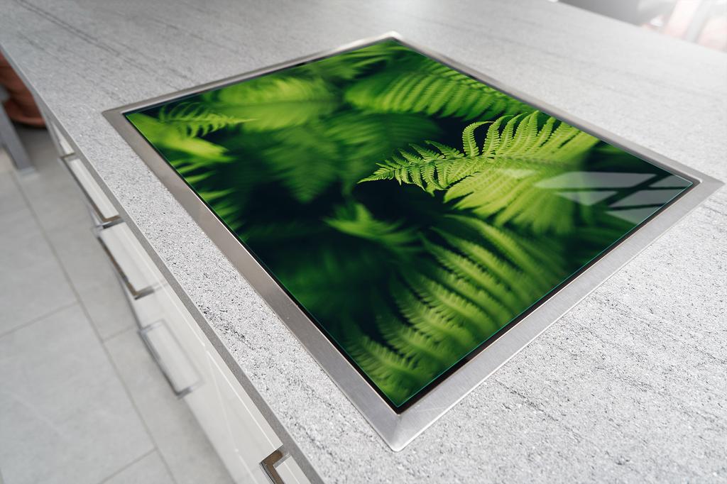 Glass protective plate for the stove 70x52 Leaf