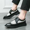 Fashion Italian Black Formal Shoes Summer Hollow Men Loafers Wedding Dress Shoes Patent Leather Oxford Shoes Leather Man Moccasins