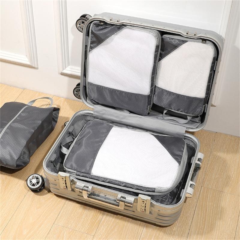4 Set Travel Packing Cubes Compression Packing Cubes for Suitcase Luggage Cubes Suitcase Organizer Bags Travel Essential