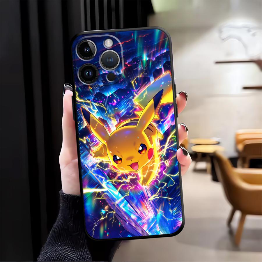 Cute Pikachu Pokemon Phone Case for Apple iPhone 16 13 15 Pro 7 8 12 11 14 17 Pro Max Air XR XS MAX Funda Phone Cover