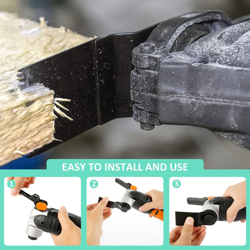 33Pcs Oscillating Saw Blades 20-88MM Multi-size Saw Blade High Carbon Steel Oscillating Blades Cutting Saw Blades with Gasket