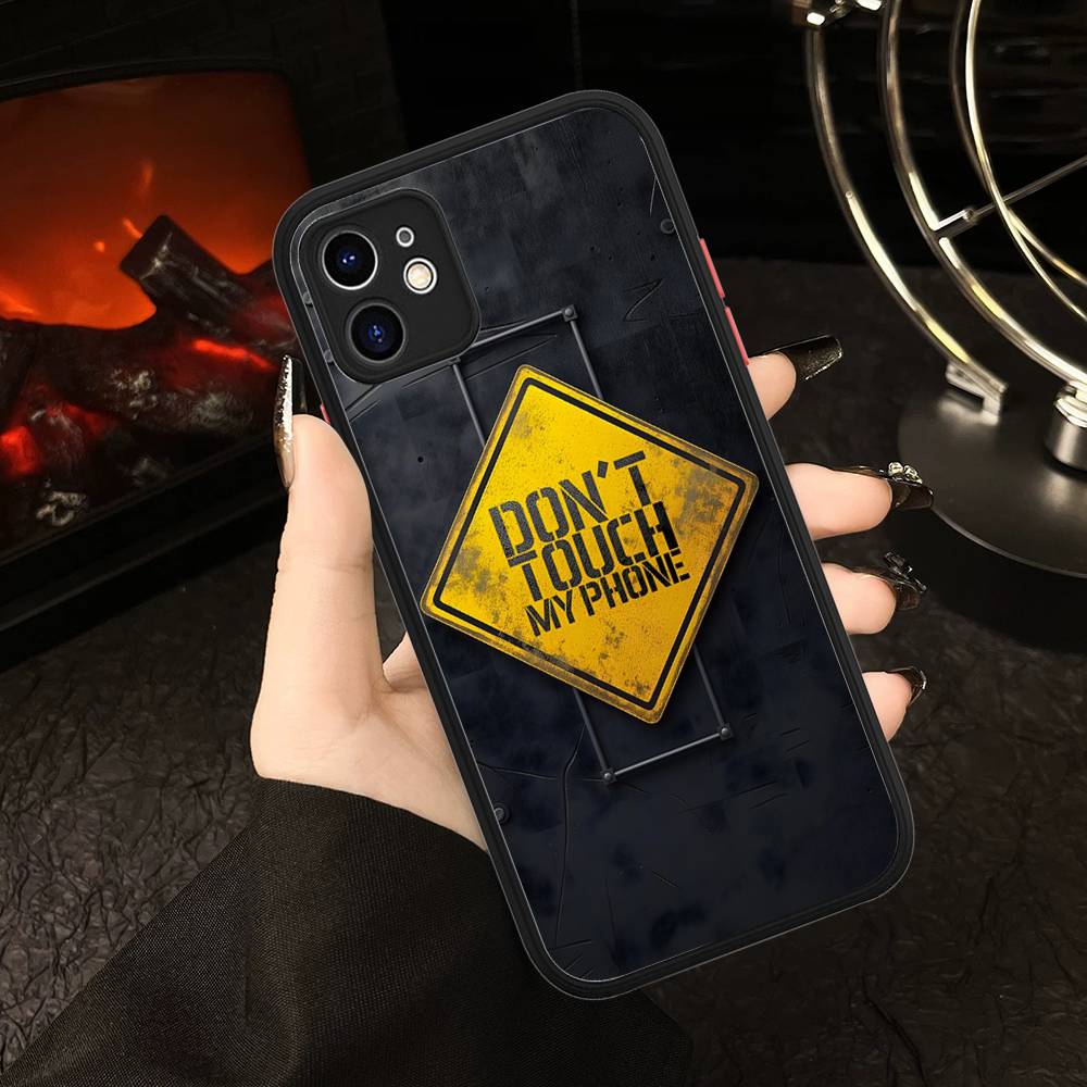 Чехол для телефона с рисунком "Не трогай мой телефон" для iPhone 16 15 14 13 12 11 Pro Max 7 8 6 6s Plus Матовый чехол