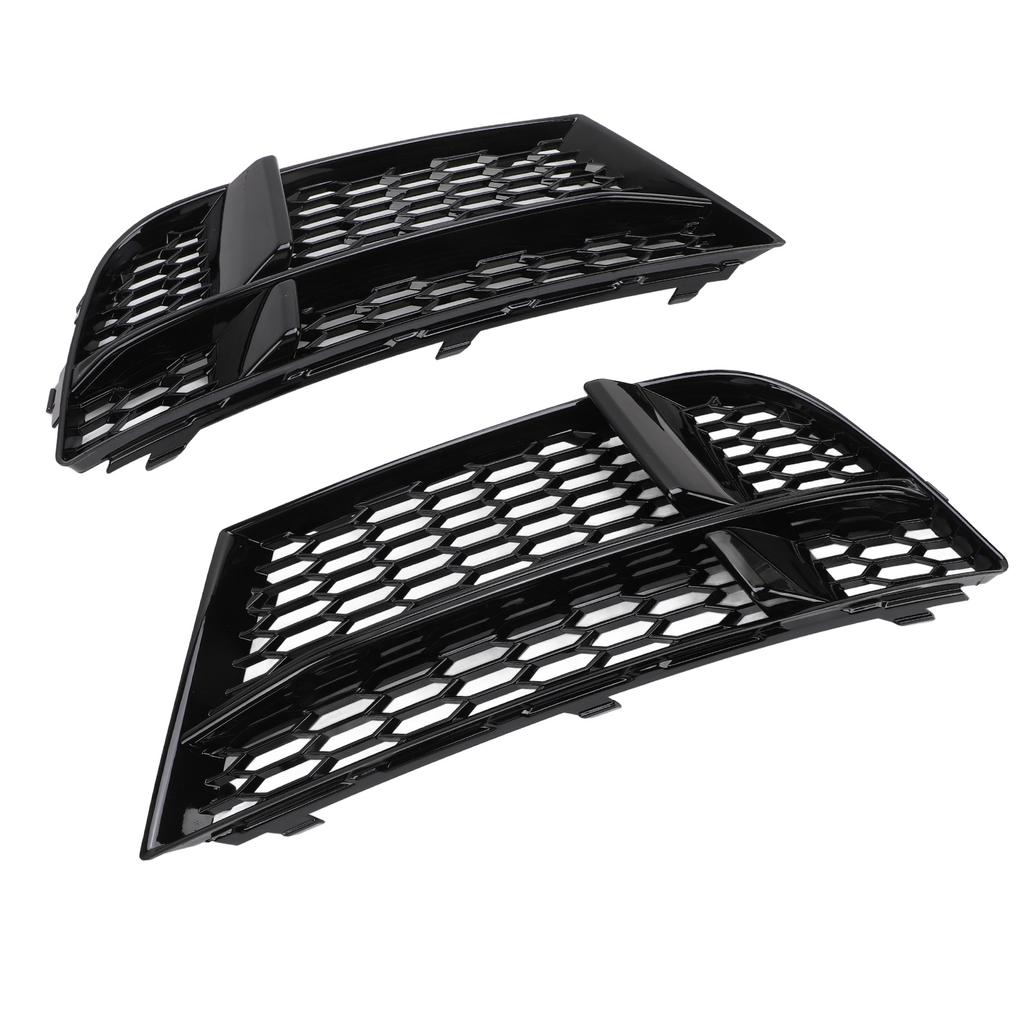 Front Bumper Fog Light Grille 8V3807681AE Fog Lamp Grill Trim for A3 8V S‑Line 2016‑2020 Gloss Black