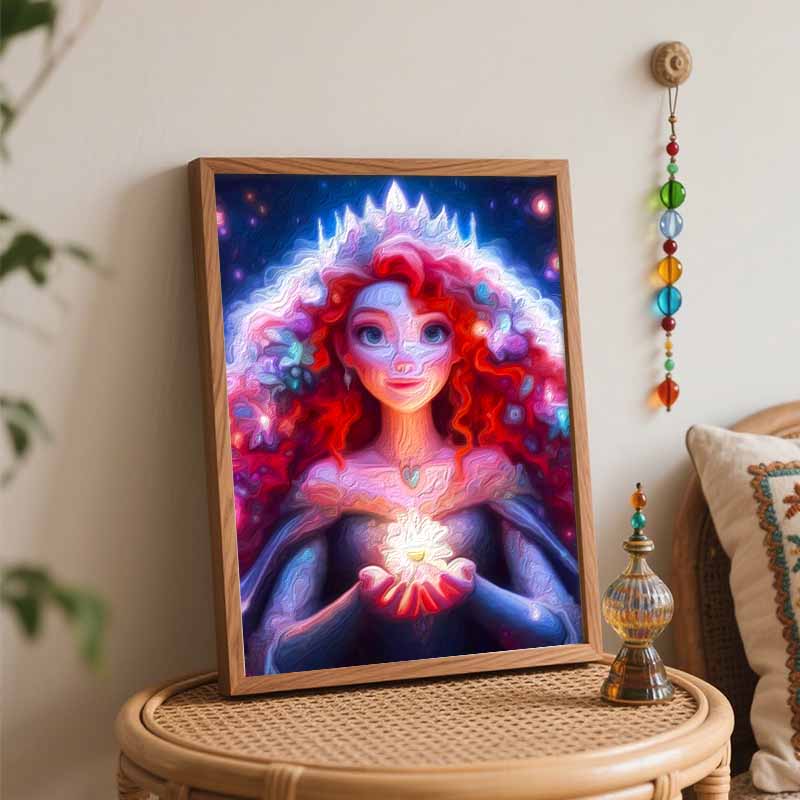 Disney animation digital oil painting Merida floral diy handpainted coloring painting home decoration gift wall art 130 characters max.