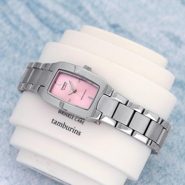 Casio Аналоговые женские наручные часы из металла с квадратным корпусом