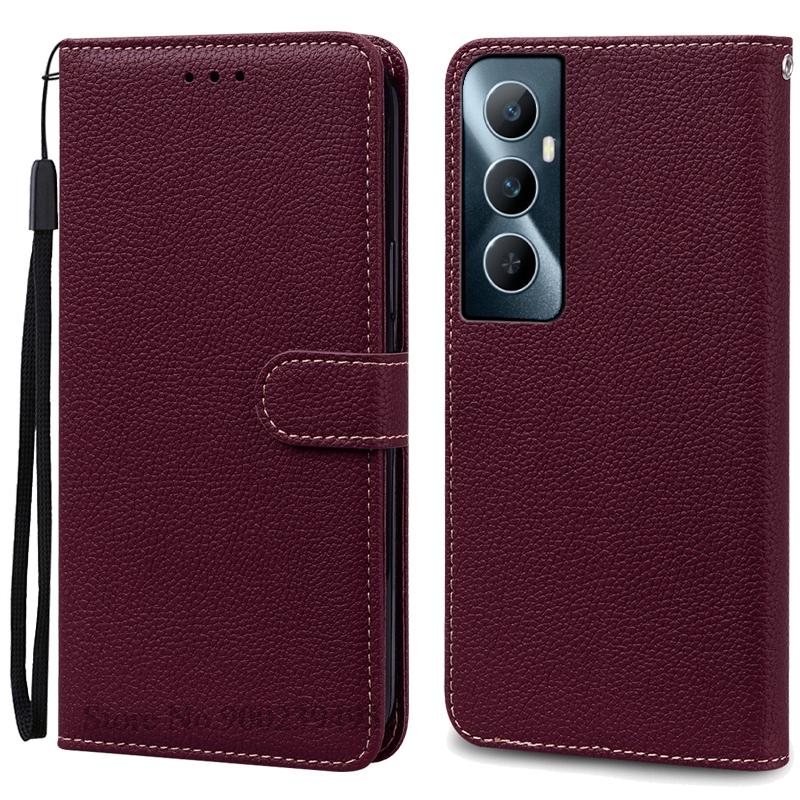 Для Realme C65 Чехол Мягкий Силиконовый Кошелек Кожаный Чехол Для Realme C65 Чехол Флип-Книжка Чехол Телефон Чехол Fundas Shell